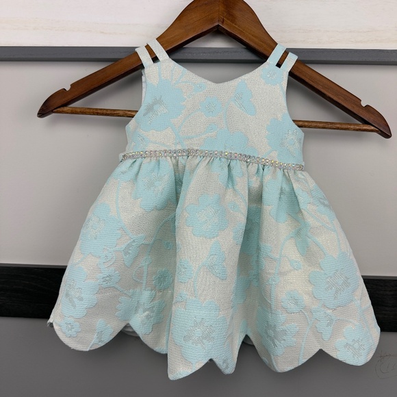 SWEAT HEART ROSE formal dress rhinestone details size 12M tie back - Picture 1 of 11